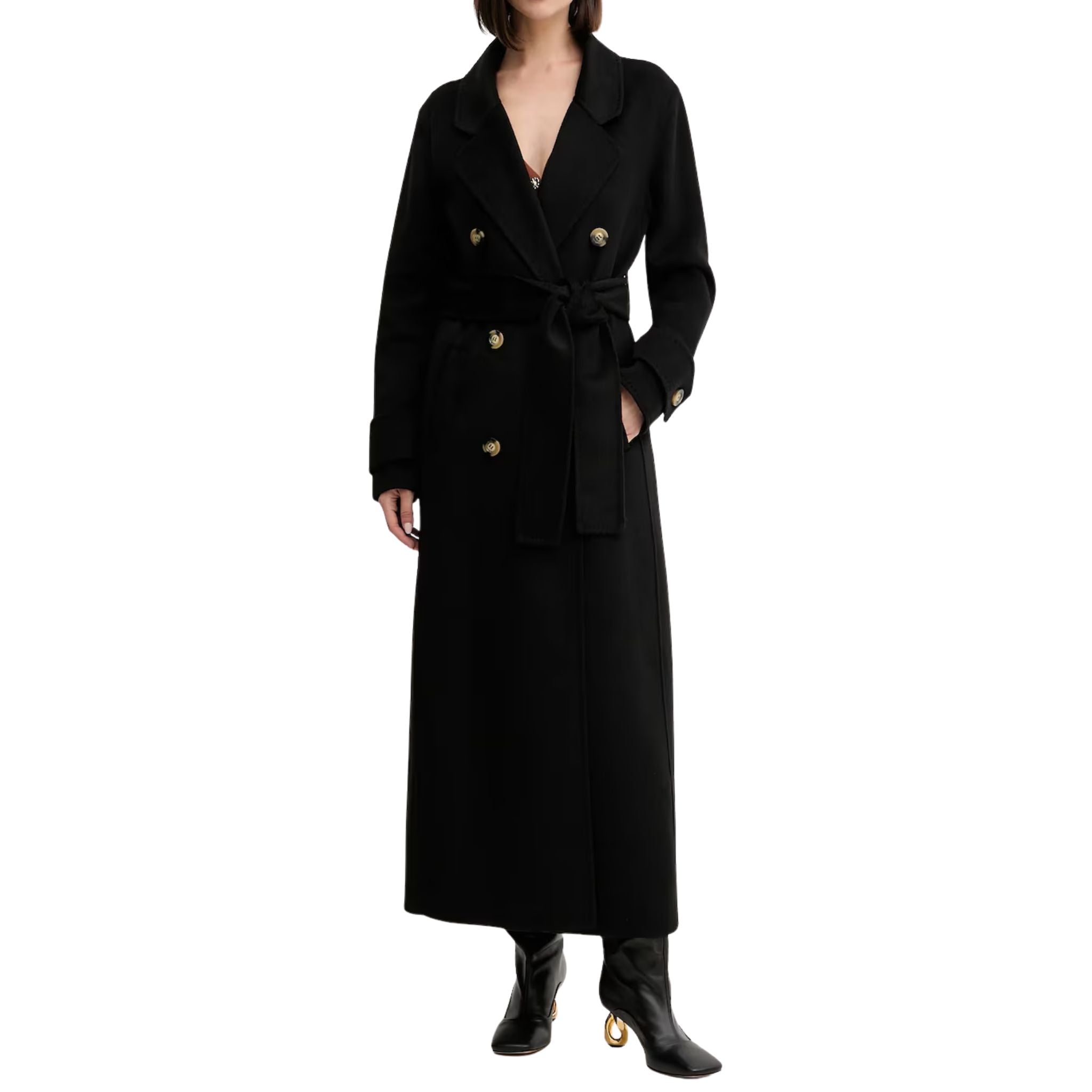 Fracomina-Cappotto regular lungo con lana-Nero – VIALARIZZA27