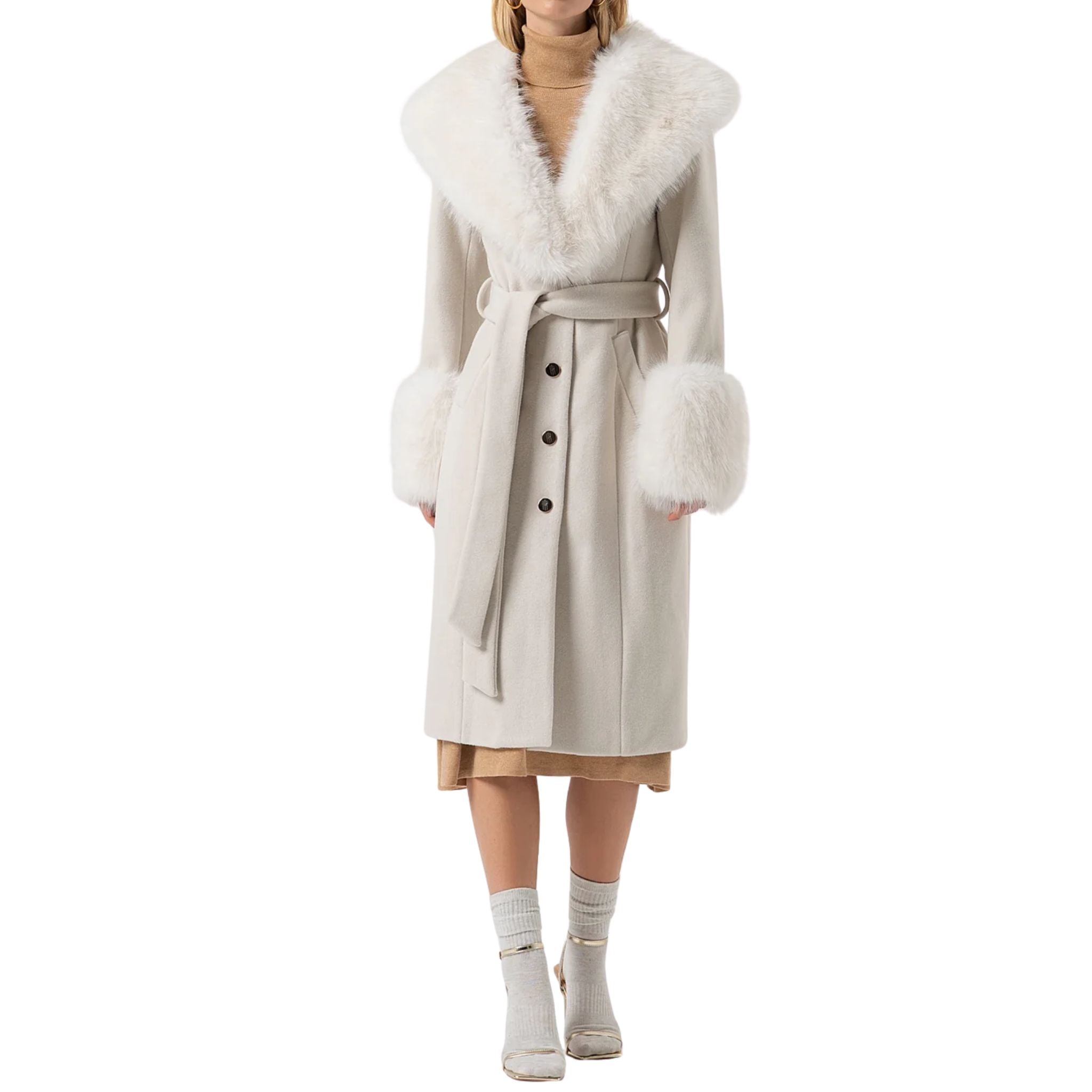 Fracomina-Cappotto regular lungo monopetto-Vaniglia – VIALARIZZA27